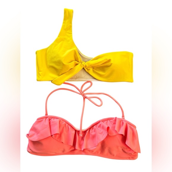Yellow and Pink Bikini Top Set - Picture 1 of 4